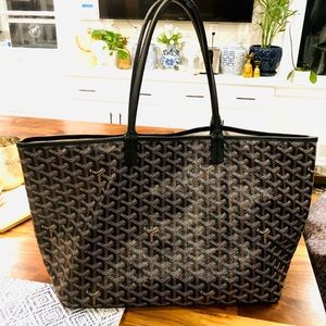 Gorgeous Goyard St. Louis PM Black Goyardine in EUC! Pouch included.